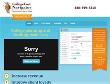 Tablet Screenshot of collegecostnavigator.com